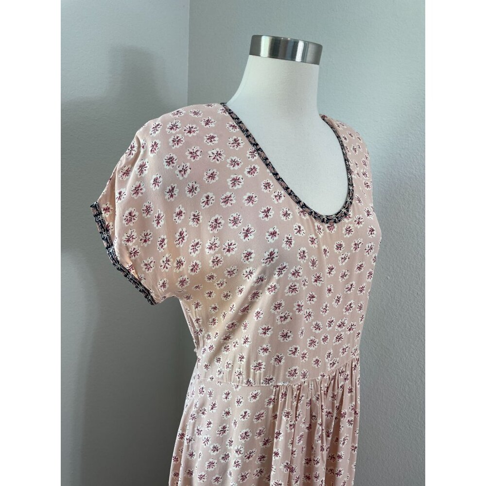 Vintage Zoe California Womens Small Pink Floral Maxi Dress Cottagecore Prairie - Picture 2 of 10